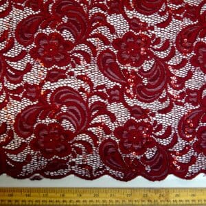 Lace Fabric Heavy With Sequins Tennessee Wine