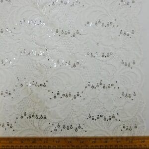 Lace Fabric Heavy With Sequins Tennessee Ivory
