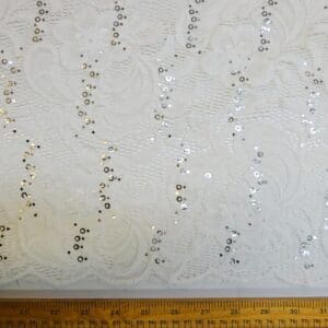 Lace Fabric Heavy With Sequins Tennessee Ivory