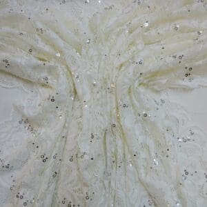 Lace Fabric Heavy With Sequins Tennessee Ivory