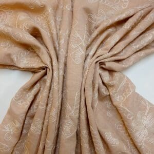Linen Look Fabric Soft Flowing With Embroidery Fudge