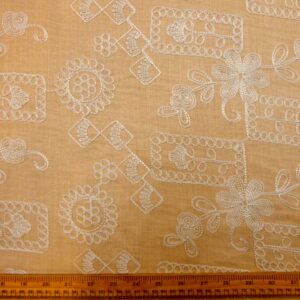 Linen Look Fabric Soft Flowing With Embroidery Honey Sand