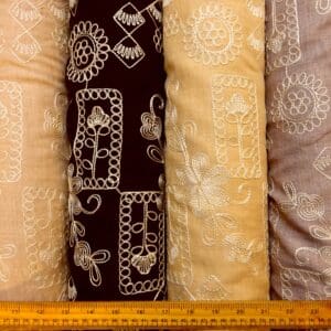 Linen Look Fabric Soft Flowing With Embroidery