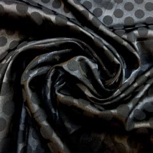 Satin Fabric Penny Spot Black