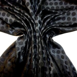 Satin Fabric Penny Spot Black