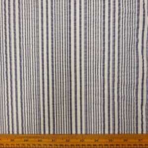 Seersucker Fabric Wiggly Stripe Air Force Grey