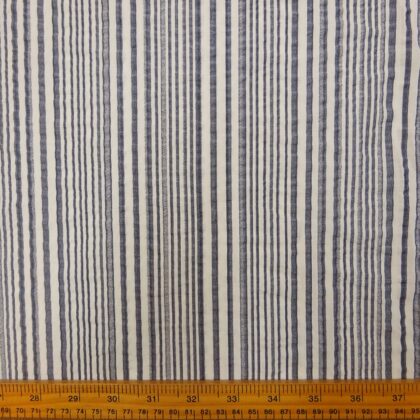 Seersucker Fabric Wiggly Stripe Air Force Grey