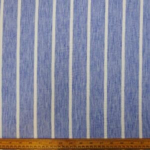 Polyester Cotton Fabric Linen Finish Chambray Stripe
