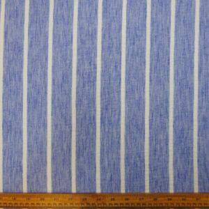 Polyester Cotton Fabric Linen Finish Chambray Stripe