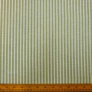 Faux Linen Fabric Granston Stripes Sage Ivory