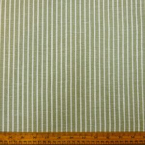 Faux Linen Fabric Granston Stripes Sage Ivory