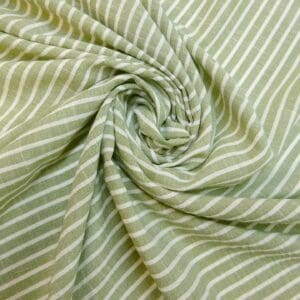 Faux Linen Fabric Granston Stripes Sage Ivory