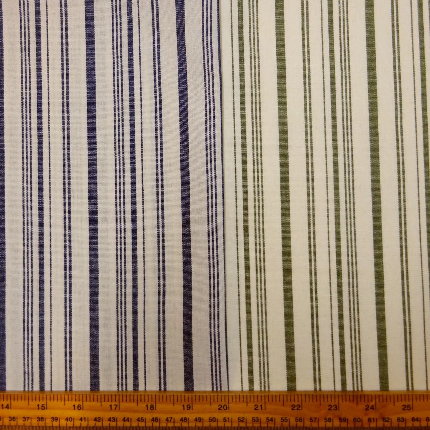 Faux Linen Fabric Dodgy Stripes Ivory