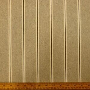 Polyester Cotton Fabric Linen Look Pebble Stripe Stone Ivory