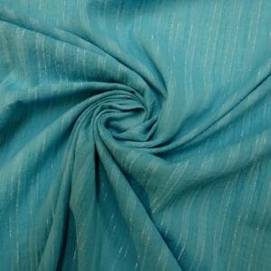 Cotton Fabric Crinkle With Silver Thread Turquoise
