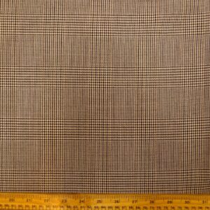 Suiting Fabric Prince Of Wales Brown Cream