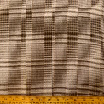 Suiting Fabric Prince Of Wales Brown Cream