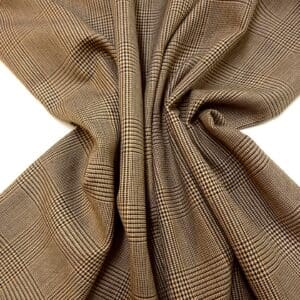Suiting Fabric Prince Of Wales Brown Cream