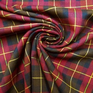 Suiting Fabric Tartan Macnair Wine Brown