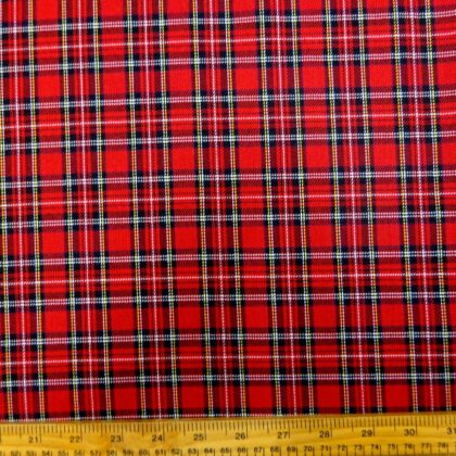 Suiting Fabric Tartan Mini Red Stuart