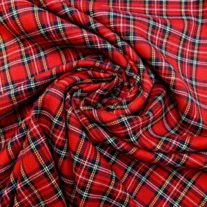 Suiting Fabric Tartan Mini Red Stuart