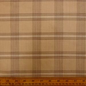 Polycotton Fabric Soft Plaid Beige