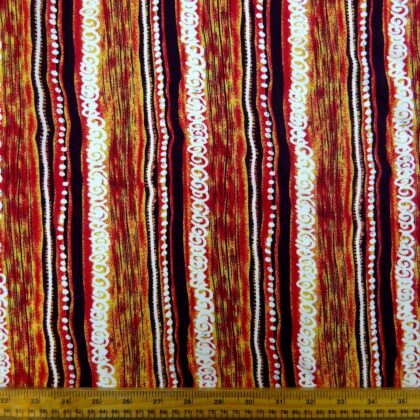 Viscose Fabric Abstract Blood Orange Red