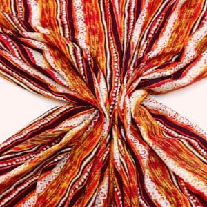 Viscose Fabric Abstract Blood Orange Red