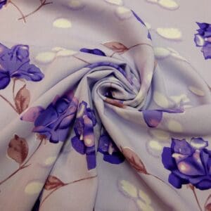 Viscose Fabric Floral Valletta Rose Lilac