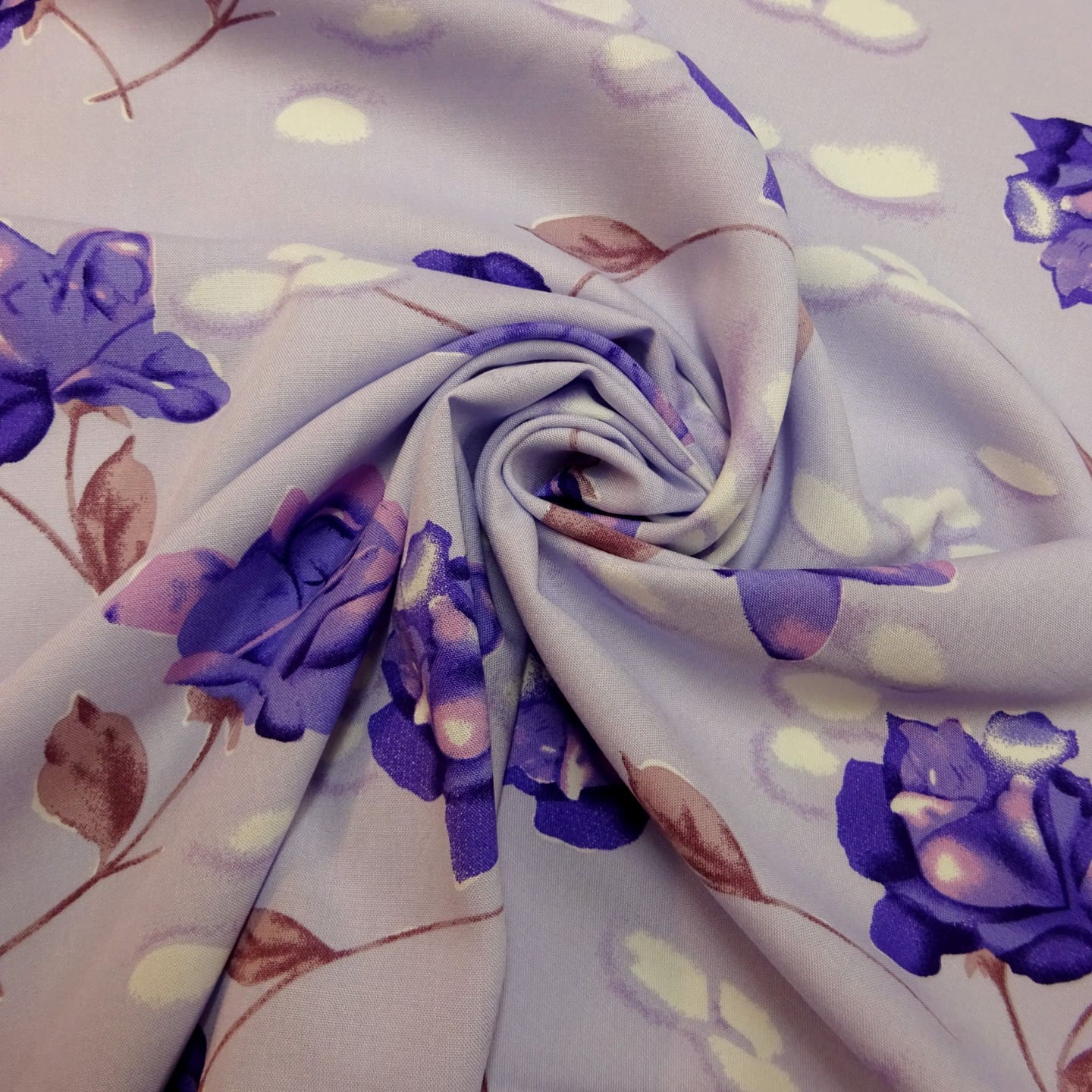 Viscose Fabric Floral Valletta Rose Lilac