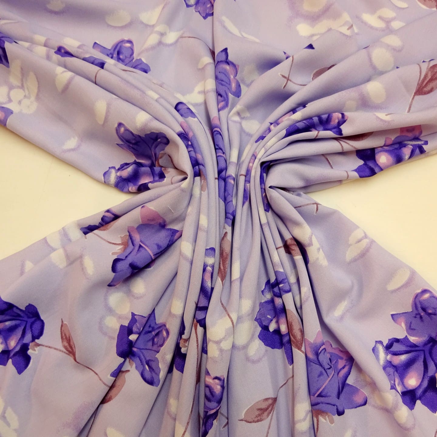 Viscose Fabric Floral Valletta Rose Lilac