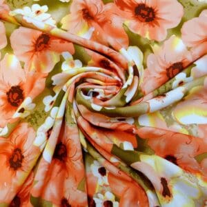 Viscose Fabric Floral Barley Mow Cream/Beige