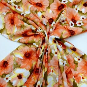Viscose Fabric Floral Barley Mow Cream/Beige