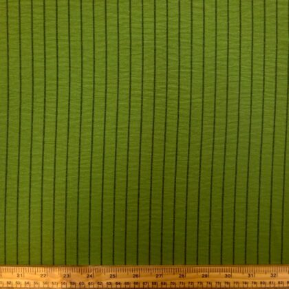 Viscose Fabric Black Muted Stripe Avocado Green