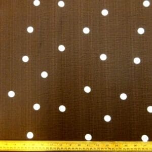 Linen Look Fabric Soft Drape 15mm Ivory Spot Brown