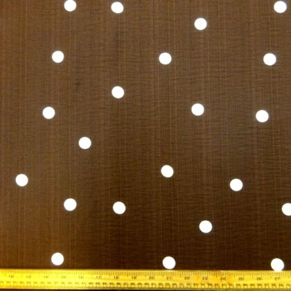 Linen Look Fabric Soft Drape 15mm Ivory Spot Brown