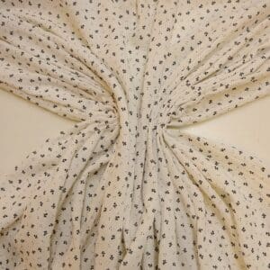 Cotton Fabric Double Gauze Floral Parsnip Patch Ivory/Navy