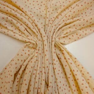 Cotton Fabric Double Gauze Floral Parsnip Patch Cream/Rust
