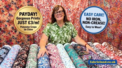 PAYDAY BARGAINS! Gorgeous Crepe de Chine Fabrics Just £3/m!