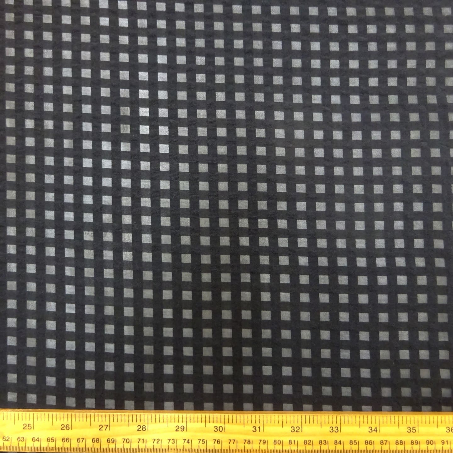 Chiffon Fabric Gingham Seersucker Black