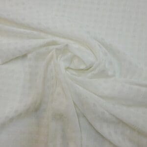 Chiffon Fabric Gingham Seersucker White