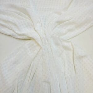 Chiffon Fabric Gingham Seersucker White