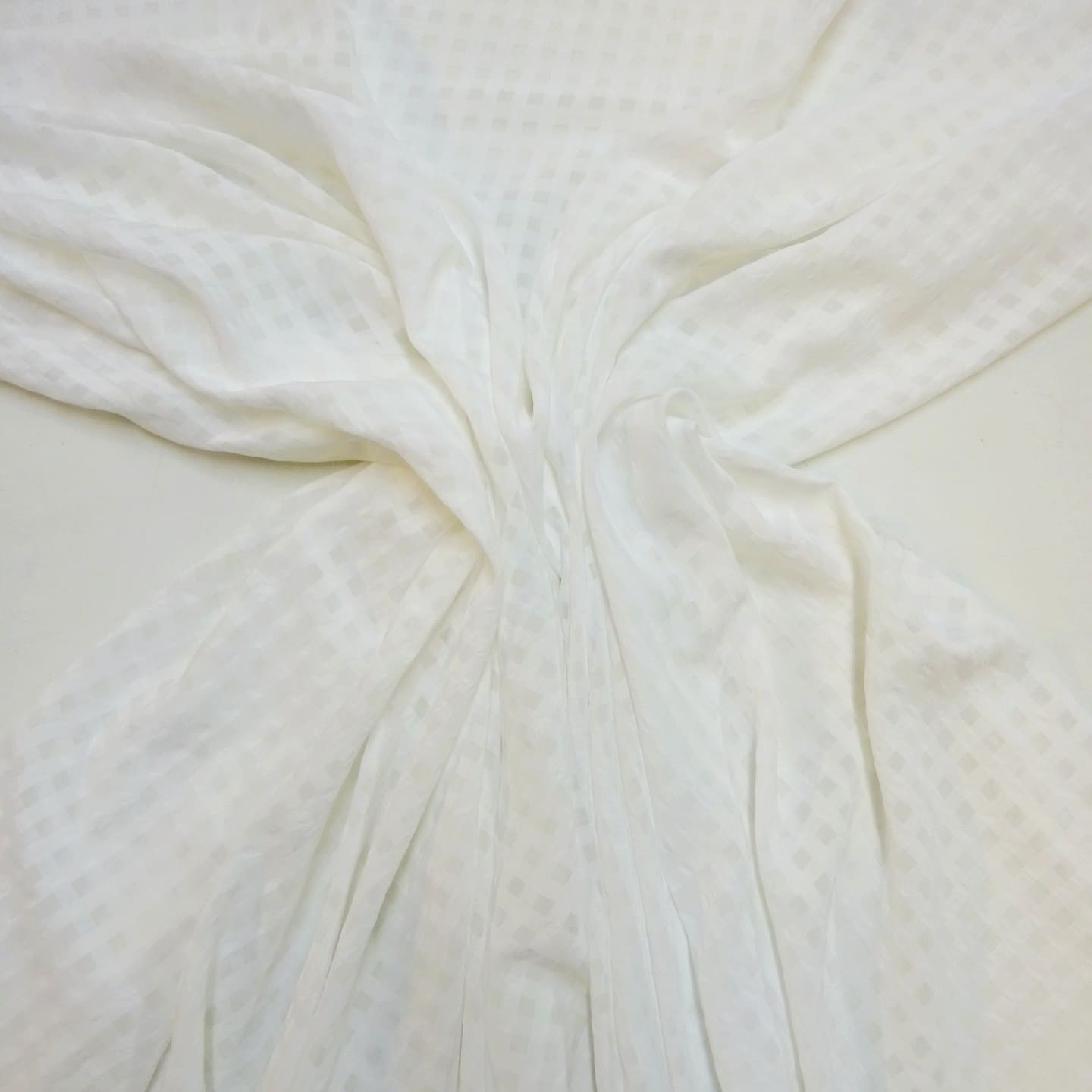 Chiffon Fabric Gingham Seersucker White