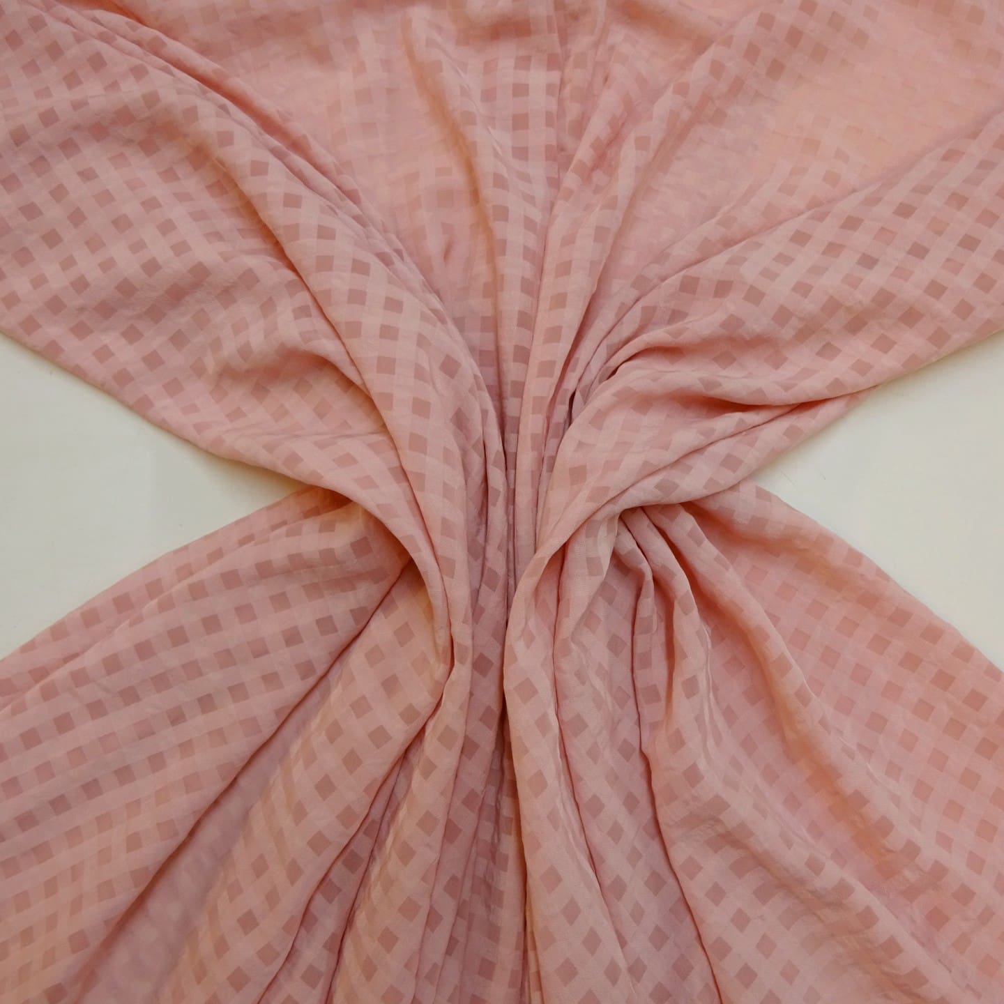 Chiffon Fabric Gingham Seersucker Pink