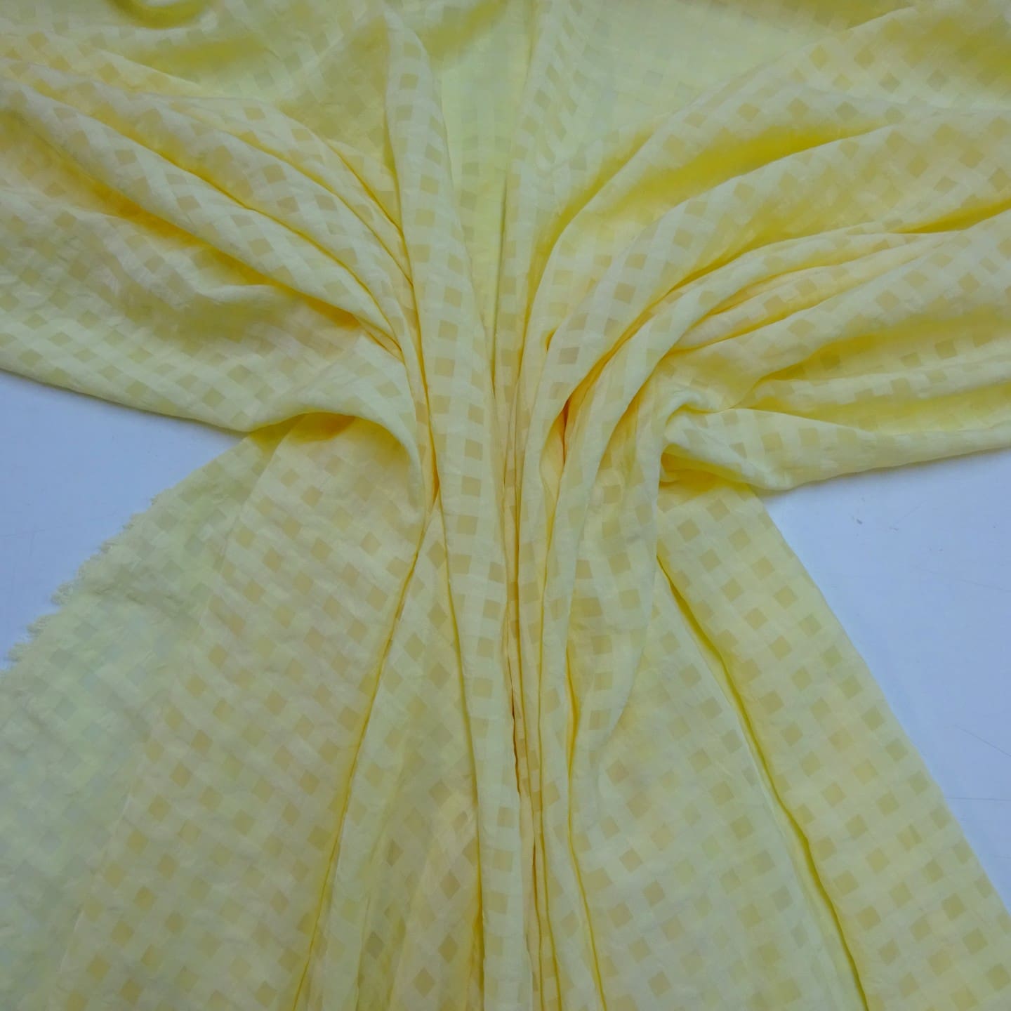 Chiffon Fabric Gingham Seersucker Lemon