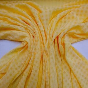 Chiffon Fabric Gingham Seersucker Yellow