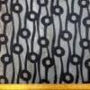 Chiffon Fabric Burnout With Silver Thread Flower Stalk Black