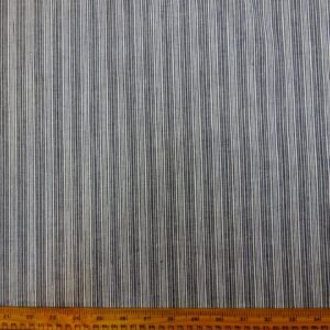 Cotton Fabric Mismatch Stripe Silver Thread Black