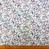 Cotton Fabric Light Twill Scatter Floral White Wine Blue