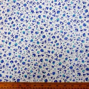 Cotton Fabric Light Twill Abstract Blue